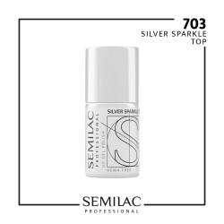Semilac Pro Silver Sparkle Top XXL 11ml | MaterialEstetica.com