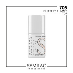 Semilac Pro Glittery Flames Top XXL 11ml | MaterialEstetica.com