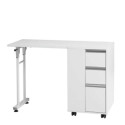 Table de manucure pliante Plex, 3 tiroirs