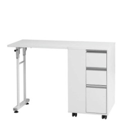 Table de manucure pliante Plex, 3 tiroirs