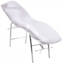 Drap-housse jetable blanc pour une propreté optimale.