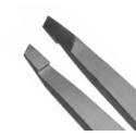Pinza inox de punta oblicua para depilación precisa